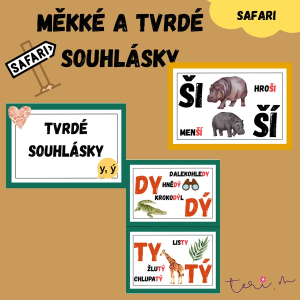 MĚKKÉ A TVRDÉ SOUHLÁSKY - téma SAFARI