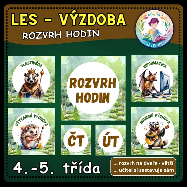 LES - OBRÁZKOVÝ ROZVRH HODIN 4. A 5. TŘÍDA