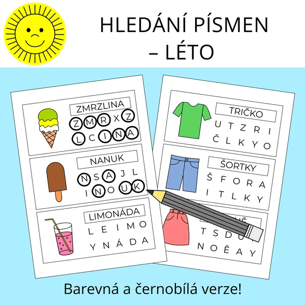 HLEDÁNÍ PÍSMEN - LÉTO