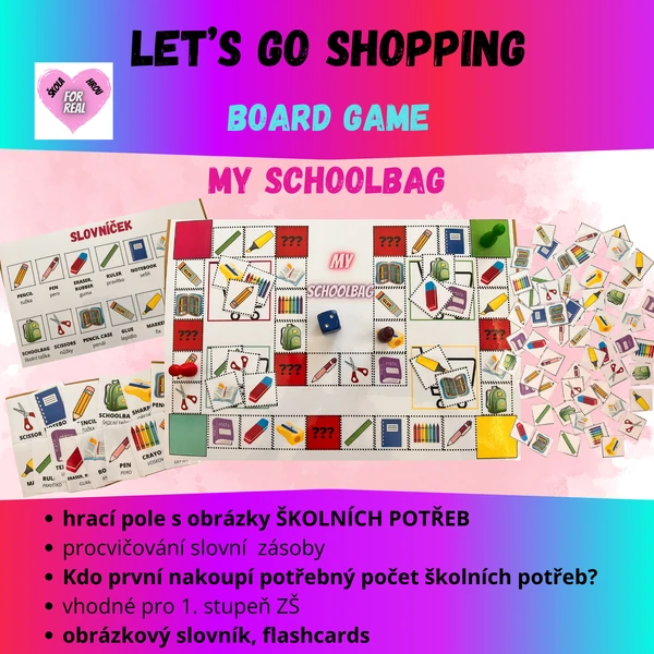 Let's go shopping - My schoolbag - board game