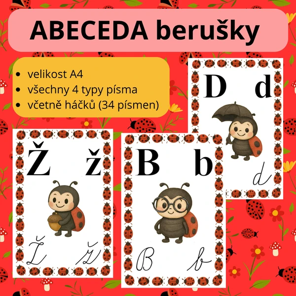 Abeceda na zeď - berušky