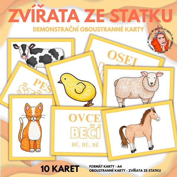 Zvířata ze statku - demonstrační karty