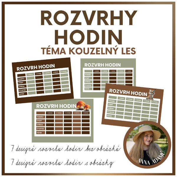 Rozvrhy hodin pro děti - kouzelný les