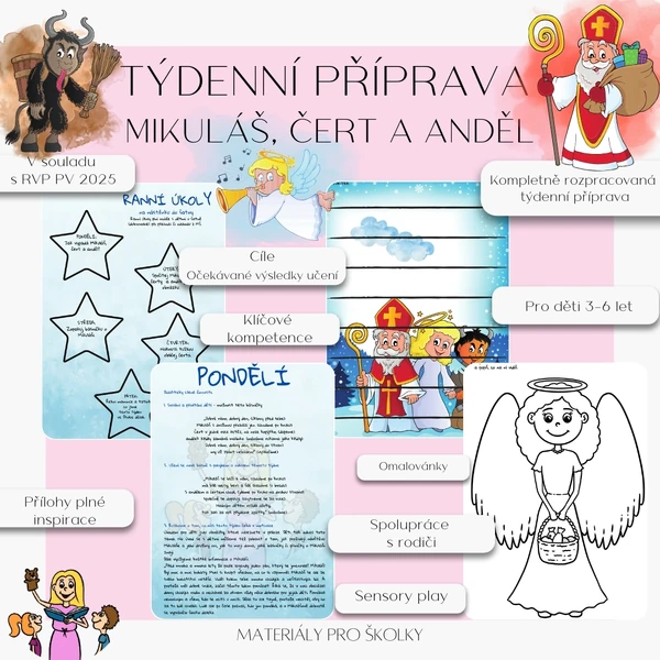 Týdenní příprava - Mikuláš, čert a anděl
