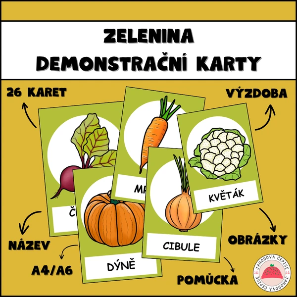 Zelenina - demonstrační karty - výzdoba