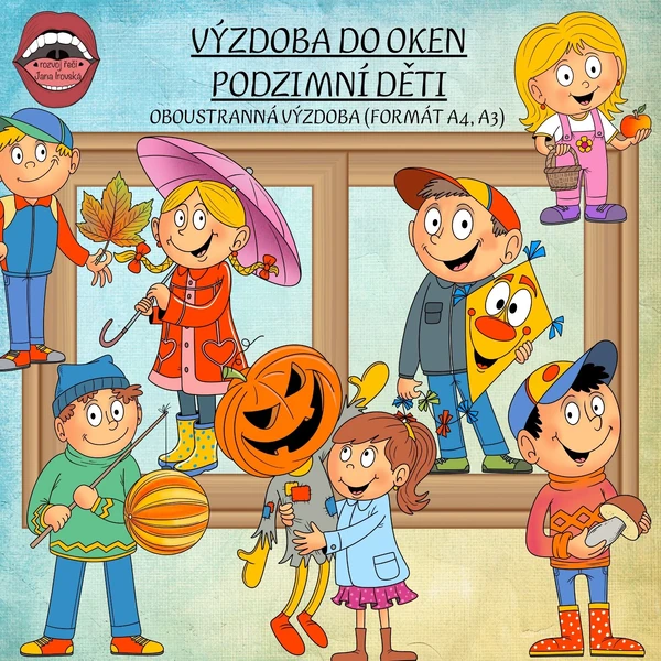 VÝZDOBA DO OKEN: PODZIMNÍ DĚTI