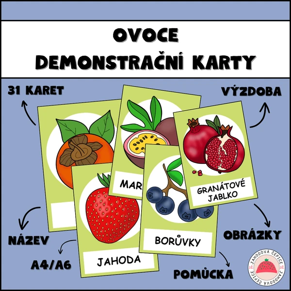 Ovoce - demonstrační karty - výzdoba