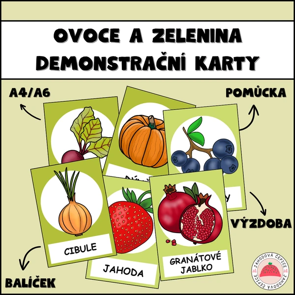 Ovoce a zelenina - demonstrační karty - balíček