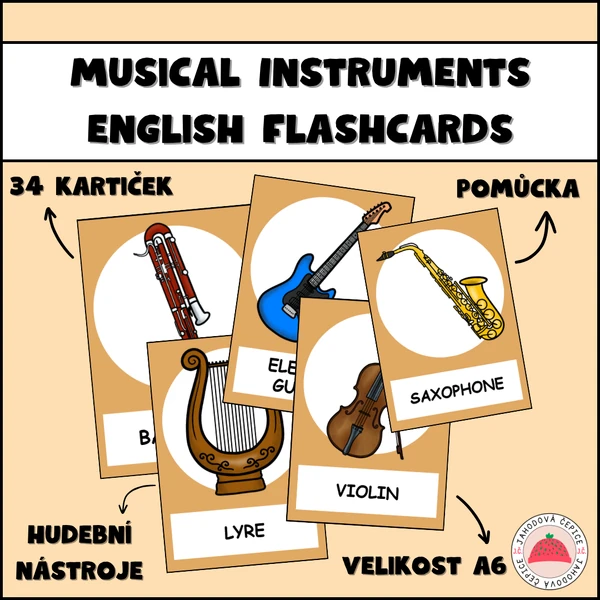 Musical Instruments (hudební nástroje) - english flashcards