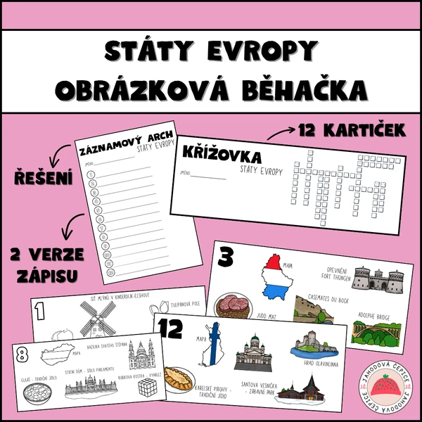Státy Evropy - obrázková běhačka