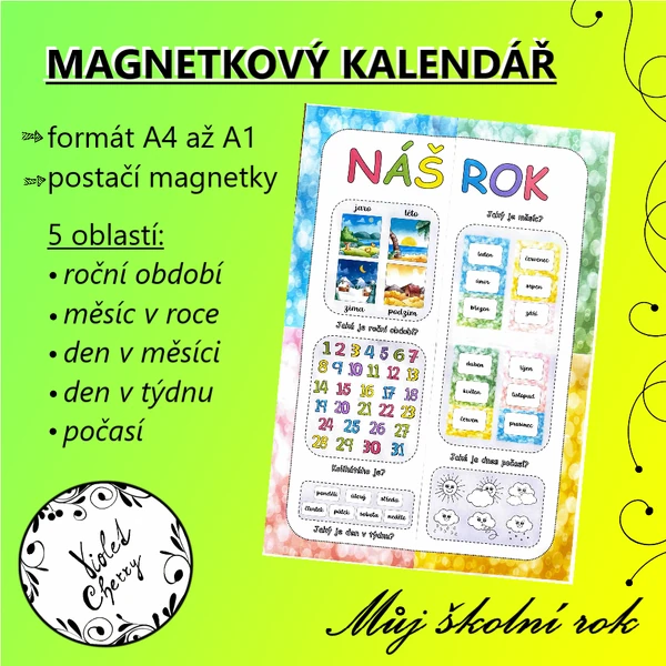 Magnetkový kalendář - Můj školní rok