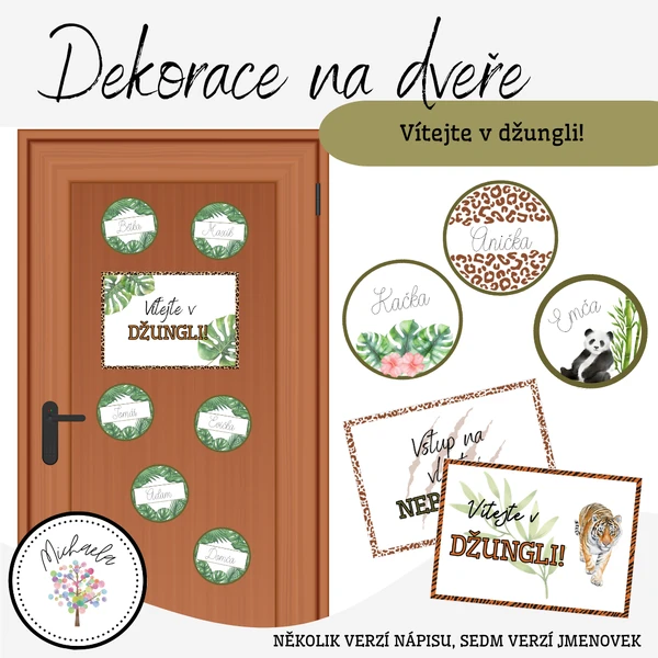 Dekorace na dveře – Vítejte v džungli