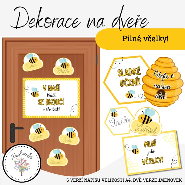 Dekorace na dveře – Včelky