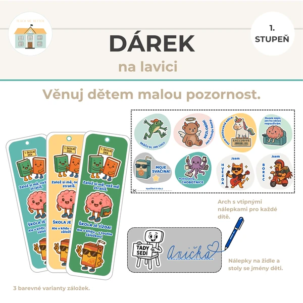 Dáreček na lavici na začátek školního roku