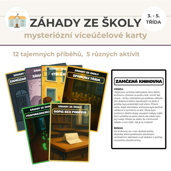 Záhady ze školy - mysteriózní víceúčelové karty