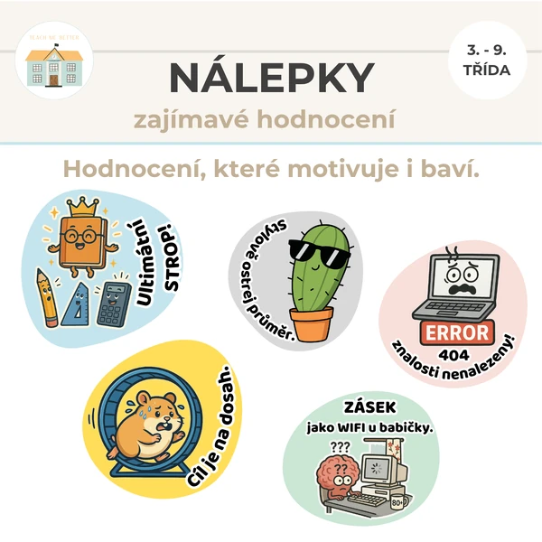 Hodnoticí nálepky - místo známky
