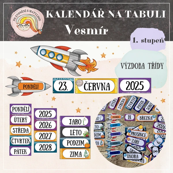 VESMÍR - Kalendář na tabuli