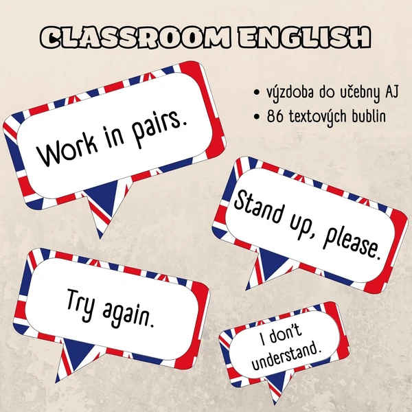 Classroom English - výzdoba učebny AJ