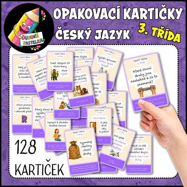 OPAKOVACÍ KARTIČKY - Český jazyk - 3. třída