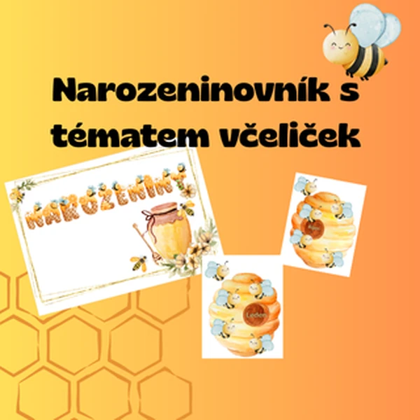 Narozeninovník s tématem včeliček