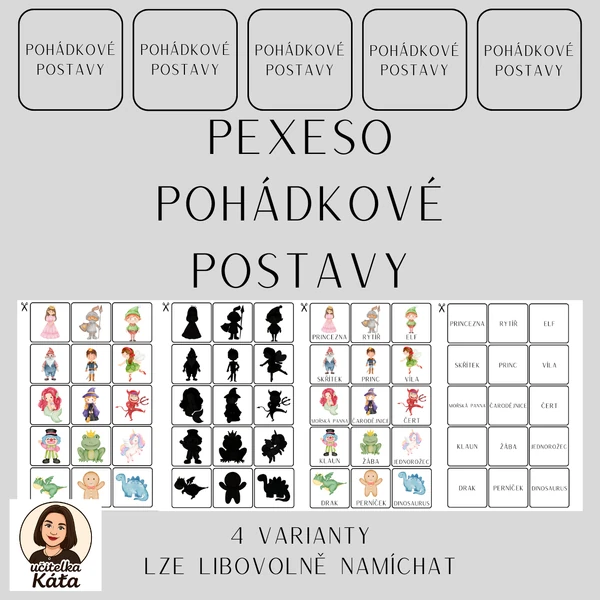 PEXESO - POHÁDKOVÉ POSTAVY