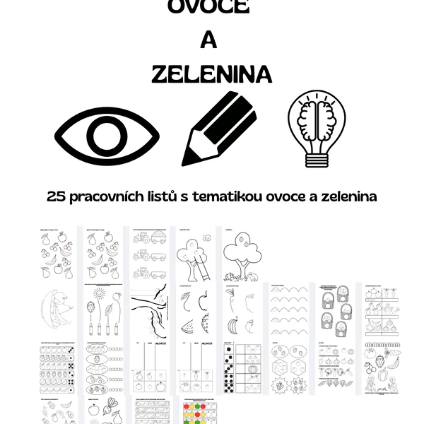 Ovoce a zelenina - pracovní listy