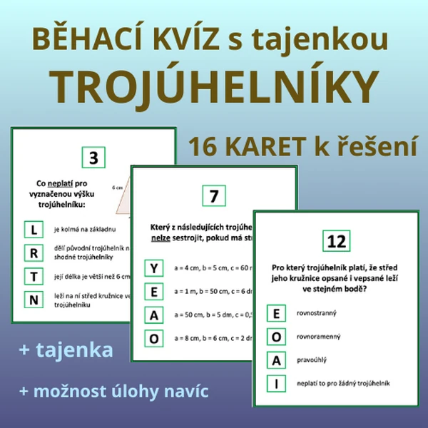 BĚHACÍ KVÍZ s tajenkou – TROJÚHELNÍKY