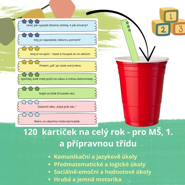 120 kartiček na ranní aktivity do školy i 1.třídy