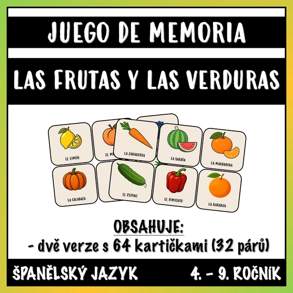 Juego de Memoria - Las Frutas y Las Verduras