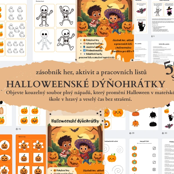 HALLOWEEN - Dýňohrátky: zásobník her, aktivit a pracovních listů