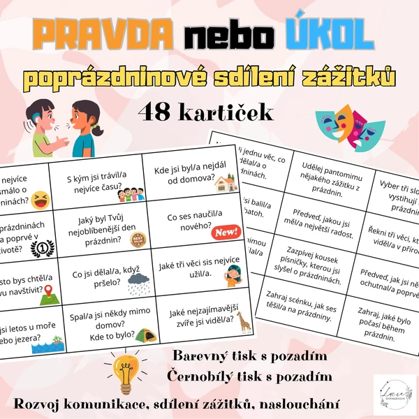 PRAVDA nebo ÚKOL - poprázdninové sdílení zážitků