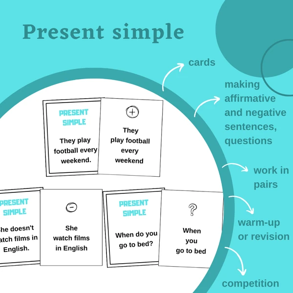 Present simple - cards (making sentences)