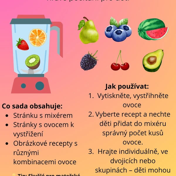 Ovocný koktejl - hravé počítání pro děti