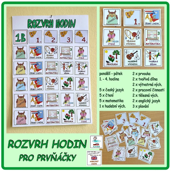 Rozvrh hodin pro prvňáčky