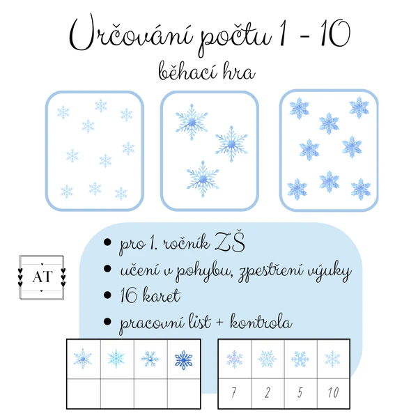 Určování počtu 1 - 10 - běhací hra
