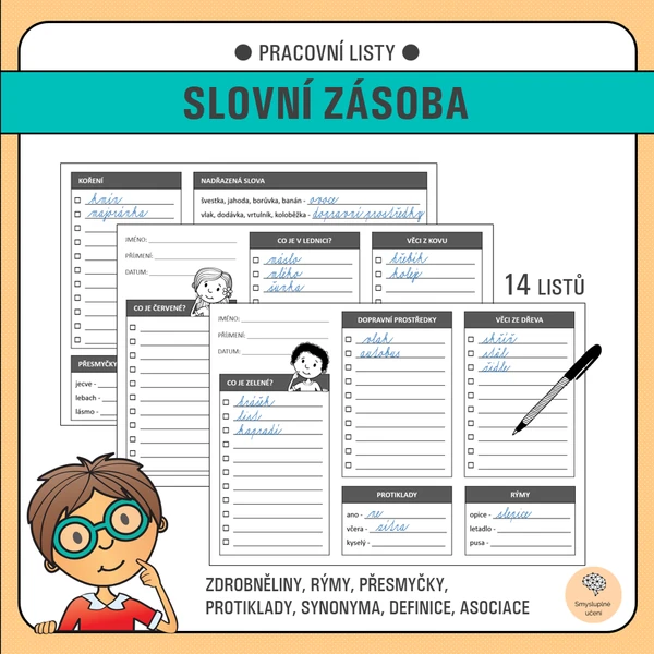 Slovní zásoba - pracovní listy