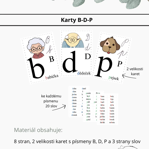 Přehledové karty b-d-p