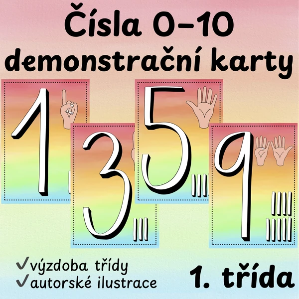 Čísla 0-10 - demonstrační karty