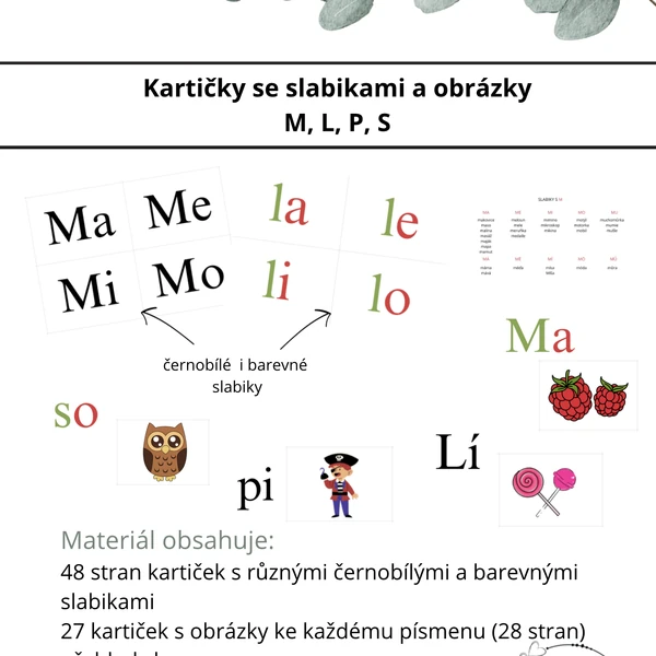 Kartičky - Slabiky s obrázky