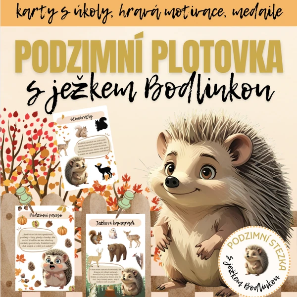 Podzim- stezka/plotovka - ježek Bodlinka