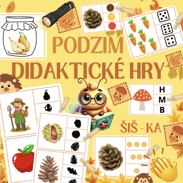 Podzim - didaktické hry, karty (SADA)