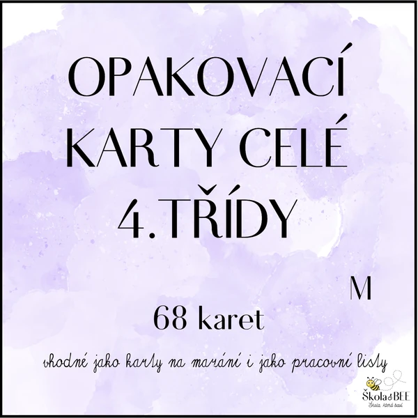 Opakovací karty - Matematika 4.ročník