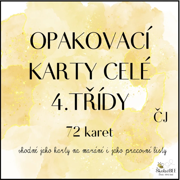 Opakovací karty - Český jazyk 4.ročník