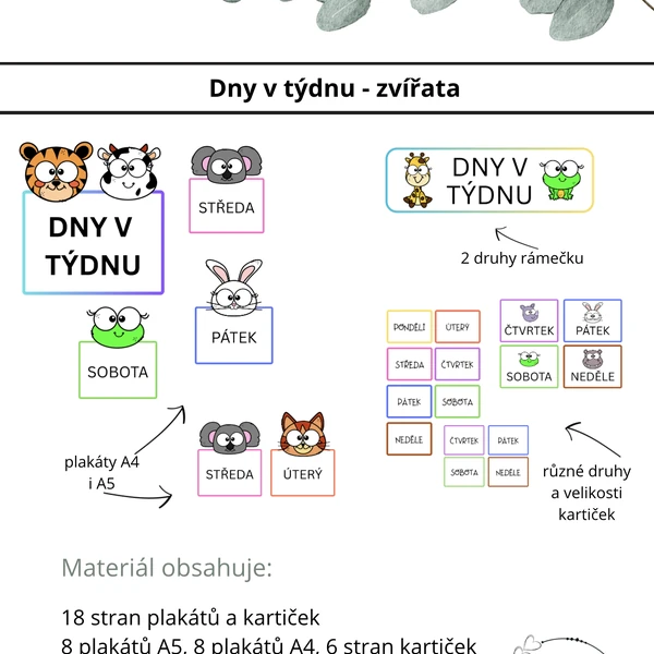 Dny v týdnu - zvířata