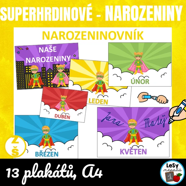 Superhrdinové - narozeninovník