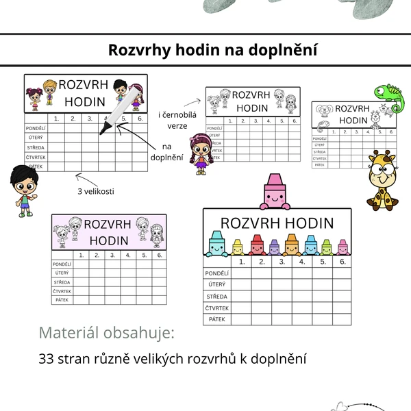 Rozvrhy hodin k doplnění