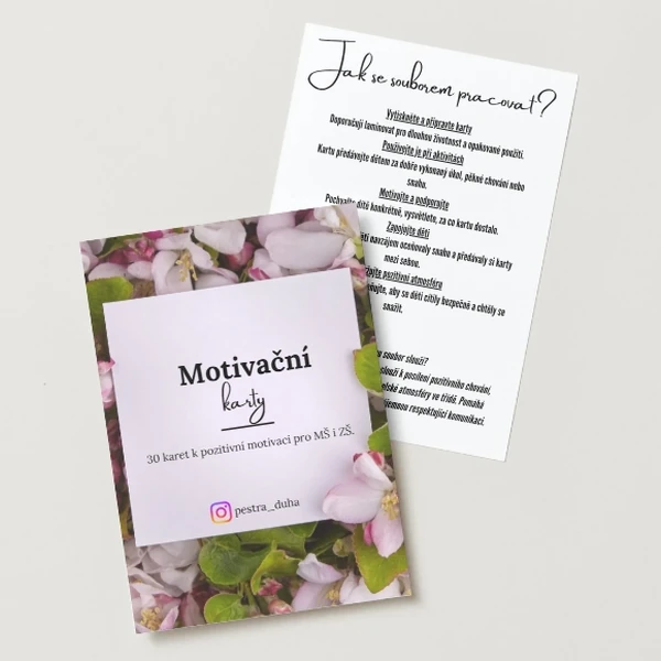 Motivační karty do MŠ i ZŠ - Pozitivní motivace