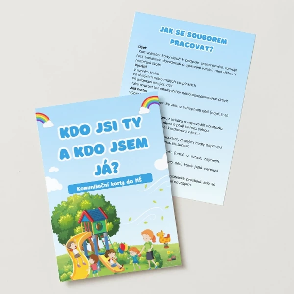 Komunikační karty na seznámení do MŠ - 44 karet - Kdo jsi ty a kdo jsem já?