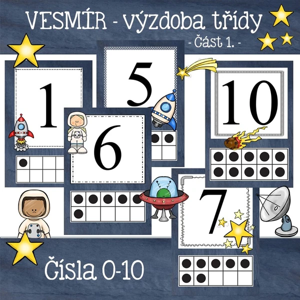 VESMÍR - Výzdoba třídy - Čísla 0-10