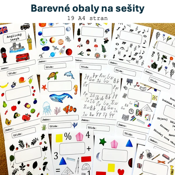 Obaly na sešity - barevné